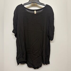 Serendipity Maui Classic Black Short Sleeve Women's Top SIZE XL